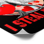 Poster Saint-Valentin Dinosaure T Rex Je Vole des Cœurs D (Coin)