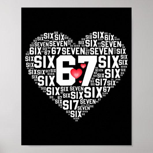 Poster Saint-Valentin Drôle 67 Meme Six Sept 6 7 Valent (Devant)