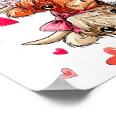 Poster Saint-Valentin drôle Amateur de Vache des Highland (Coin)