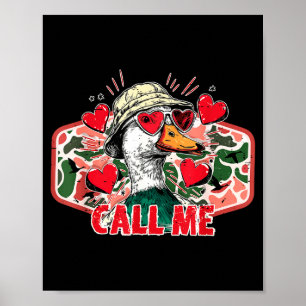 Poster Saint Valentin drôle de chasse aux canards camoufl