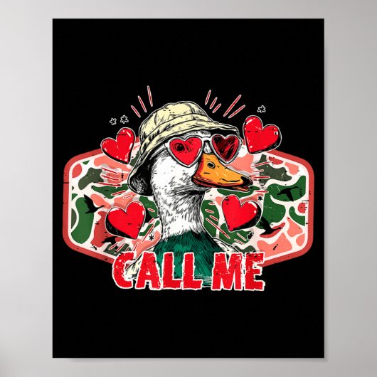 Poster Saint Valentin drôle de chasse aux canards camoufl (Devant)