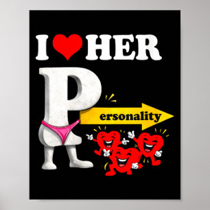 Poster Saint Valentin drôle de T-shirt pour femme J'aime