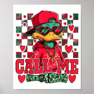 Poster Saint Valentin drôle garçon chasse au canard Appel