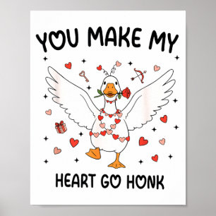 Poster Saint Valentin Drôle Oie Coquette Vous Faites Batt