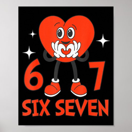 Poster Saint-Valentin drôle Six Sept Cœurs 6 7 Mème Garço (Devant)