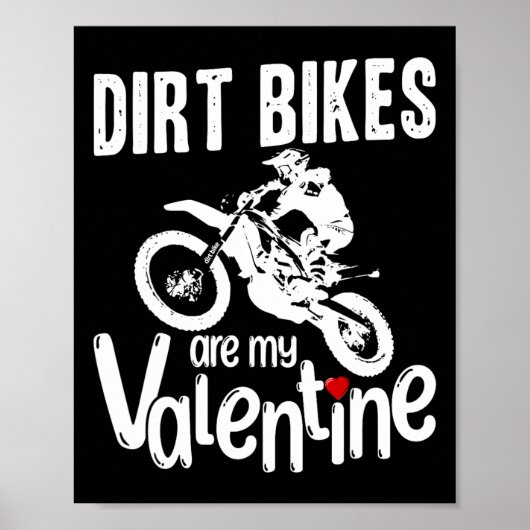 Poster Saint Valentin Drôle Vélos Dirt sont ma Saint Vale (Devant)