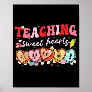 Poster Saint-Valentin Enseignement Cœurs doux Enseignant