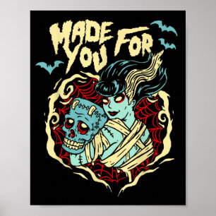 Poster Saint-Valentin Frankenstein fait pour vous amoureu