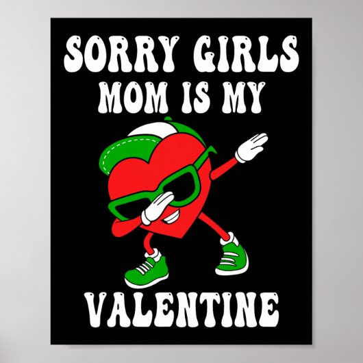 Poster Saint-Valentin Garçons Enfants Désolé Filles Ma Mè (Devant)
