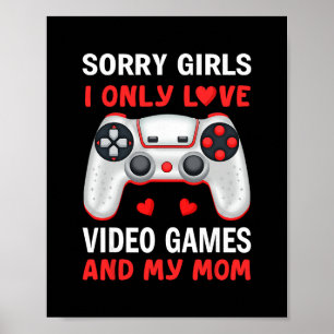 Poster Saint-Valentin Garçons Enfants Fils Jeux Vidéo Drô