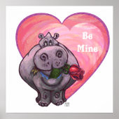 Poster Saint-Valentin Hippopotame (Devant)