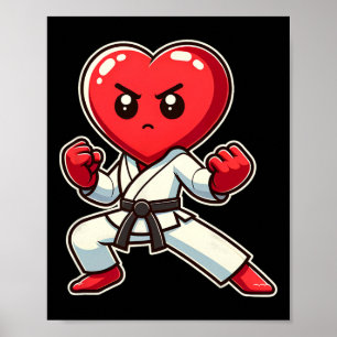 Poster Saint-Valentin Karate de coeur Taekwondo Mixed mar