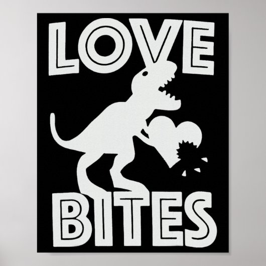 Poster Saint-Valentin Love Bites Dinosaure  (Devant)
