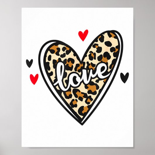 Poster Saint-Valentin Love Léopard (Devant)