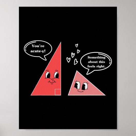 Poster Saint-Valentin Mignon Triangle Blague Mathématique (Devant)