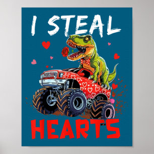 Poster Saint-Valentin Monster Truck Trex Garçon Toddler I