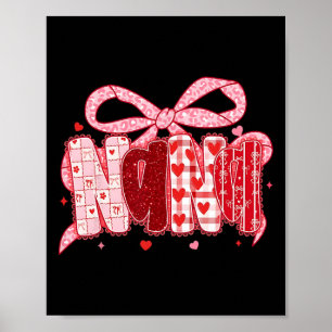 Poster Saint-Valentin Nana Coquette Rose Bow Floral Maman