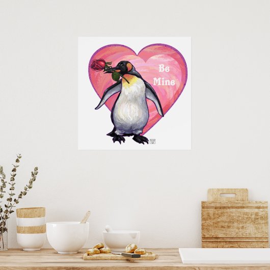 Poster Saint-Valentin Penguin (Cuisine)