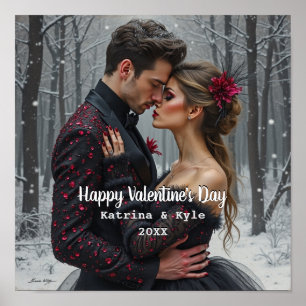 Poster Saint-Valentin personnalisé avec photo et nom