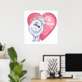 Poster Saint Valentin Poméranie Blanche (Bureau à domicile)