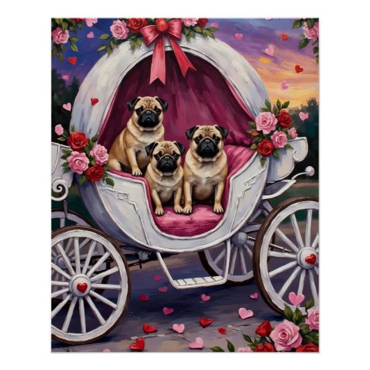 Poster Saint-Valentin pour chien carlin (Devant)