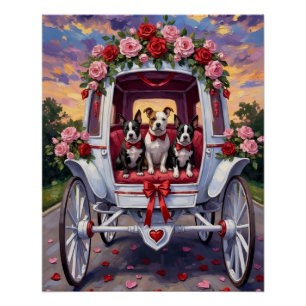 Poster Saint-Valentin pour le chien de race American Staf