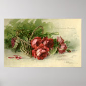Poster Saint Valentin vintage, Crimson Red Roses (Devant)