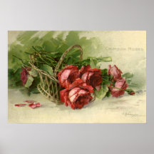 Saint-Valentin vintage, roses rouges cramoisies
