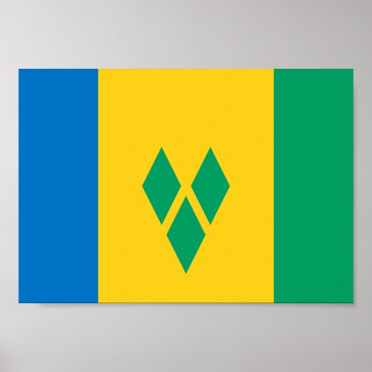Poster Saint Vincent and the Grenadines Flag (Devant)