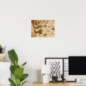 Poster Saint Yared et les instruments de musique éthiopie (Bureau à domicile)