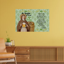 Sainte Brigitte d'Irlande et son tonneau de bière