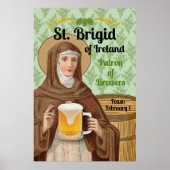 Poster Sainte Brigitte d'Irlande et son tonneau de bière (Devant)
