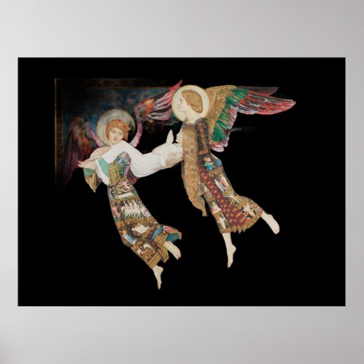 Poster Sainte Brigitte emportée par des anges (Devant)