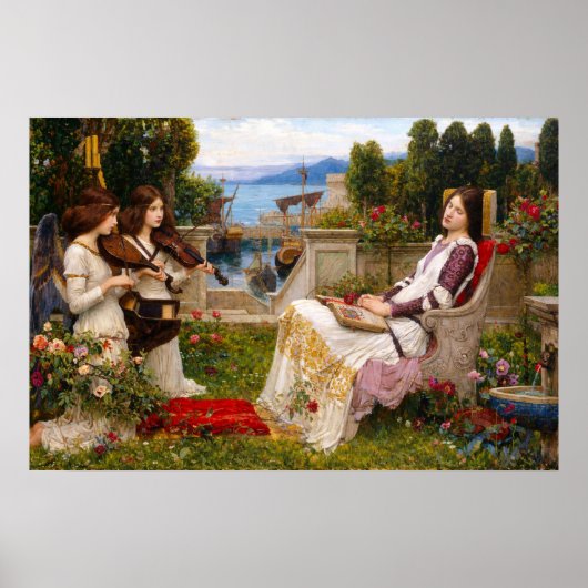 Poster Sainte Cécile par John William Waterhouse (Devant)