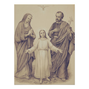 Poster Sainte Famille Jésus, Vierge Marie et Saint Joseph