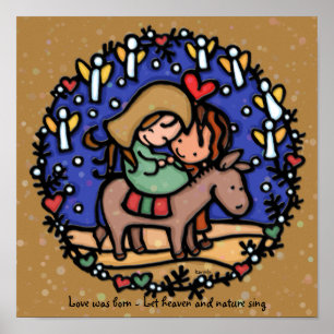 Poster Sainte Famille Marie Joseph Jésus Bethléem Nuit