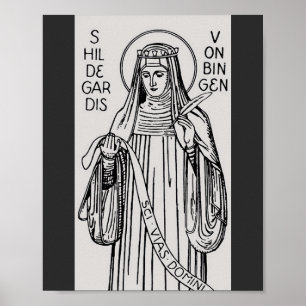 Poster Sainte Hildegarde de Bingen abbesse bénédictine