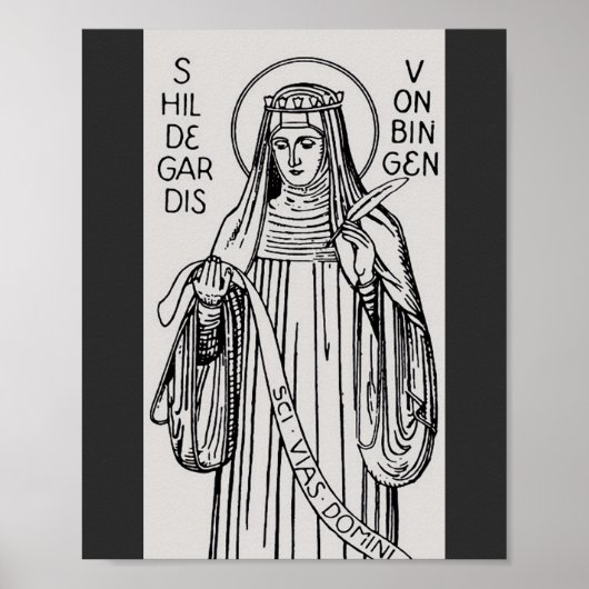 Poster Sainte Hildegarde de Bingen abbesse bénédictine (Devant)