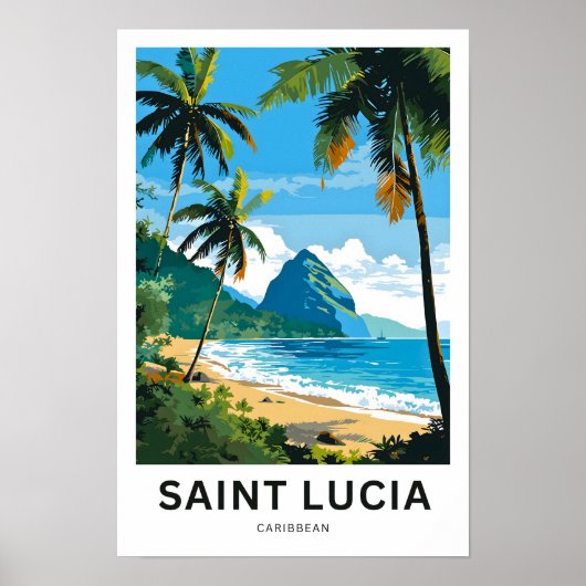Poster Sainte-Lucie - Caraïbes (Devant)