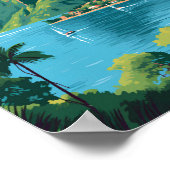Poster Sainte-Lucie Les Pitons Travel Art Vintage (Coin)