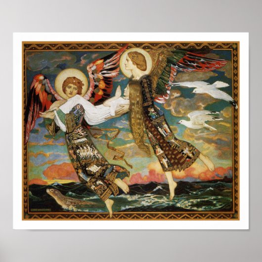 Poster Sainte-Marie portée par les Anges par John Duncan (Devant)