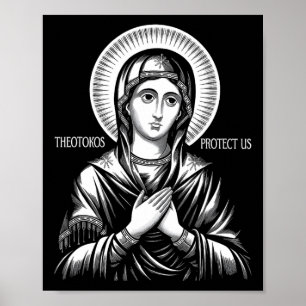 Poster Sainte Marie Théotokos chrétienne orthodoxe Protég