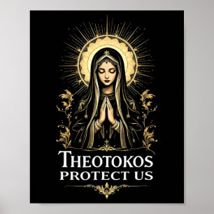 Poster Sainte Marie Théotokos chrétienne orthodoxe Protég
