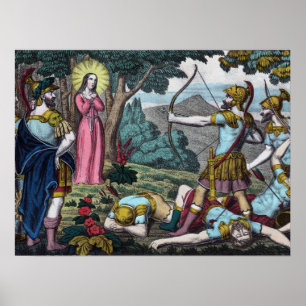 Poster Sainte Philomène percée de flèches