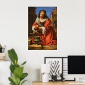 Poster Sainte Praxède par Johannes Vermeer (Bureau à domicile)