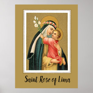 Poster Sainte Rose de Lima et l'Enfant Jésus (M 023)