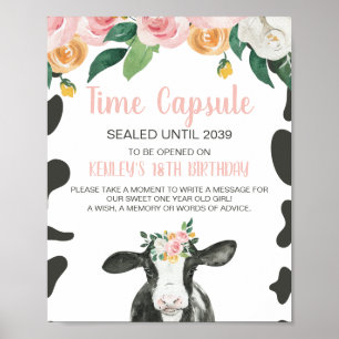 Poster Sainte Vache Rose Floral 1er Anniversaire Capsule
