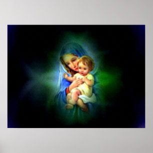 Poster Sainte Vierge Marie et Enfant Jésus