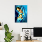 Poster Sainte Vierge Marie et Enfant Jésus (Bureau à domicile)