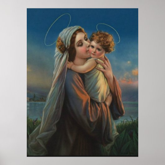 Poster Sainte Vierge Marie Madonna avec l'enfant Jésus (Devant)
